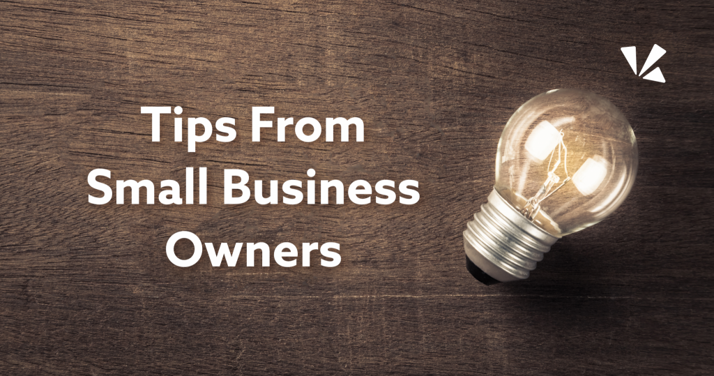 "Tips from small business owners" header with image of light bulb