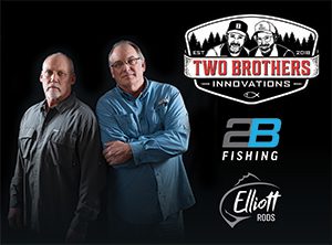 Two Brother Innovations, 2B Fishing and Elliot Rods logos with owners