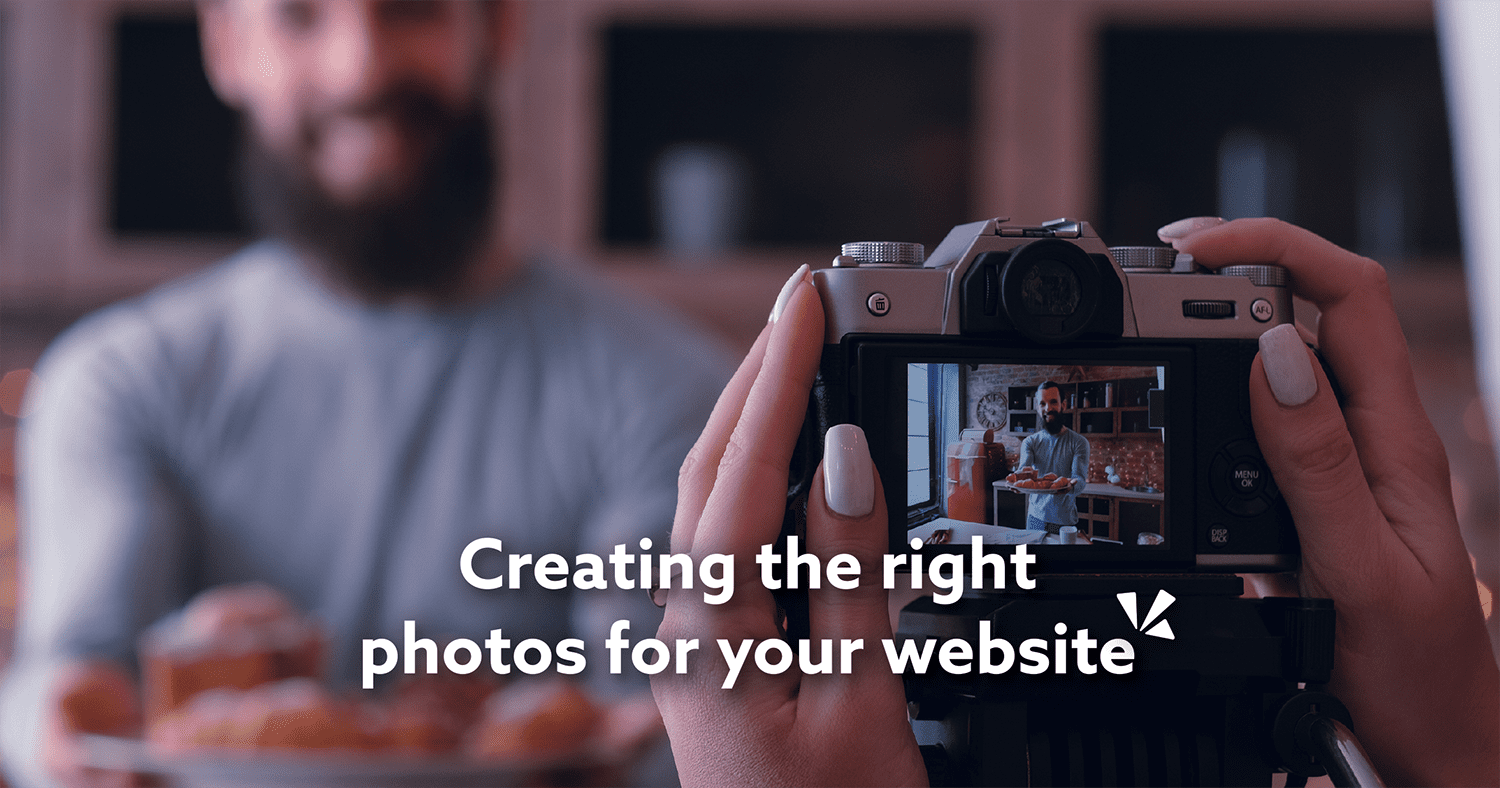 Creating the right photos for your website blog description with image of a woman holding a camera