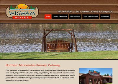 Wigwam Motel website homepage screenshot developed by Pinnacle Marketing Group