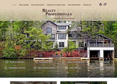 Realty Professionals website screenshot developed by Pinnacle Marketing Group
