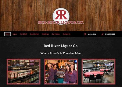 Red River Liquor Company website screenshot developed by Pinnacle Marketing Group