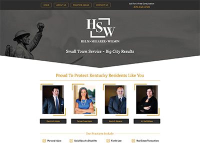 Russell County Law website homepage screenshot developed by Pinnacle Marketing Group