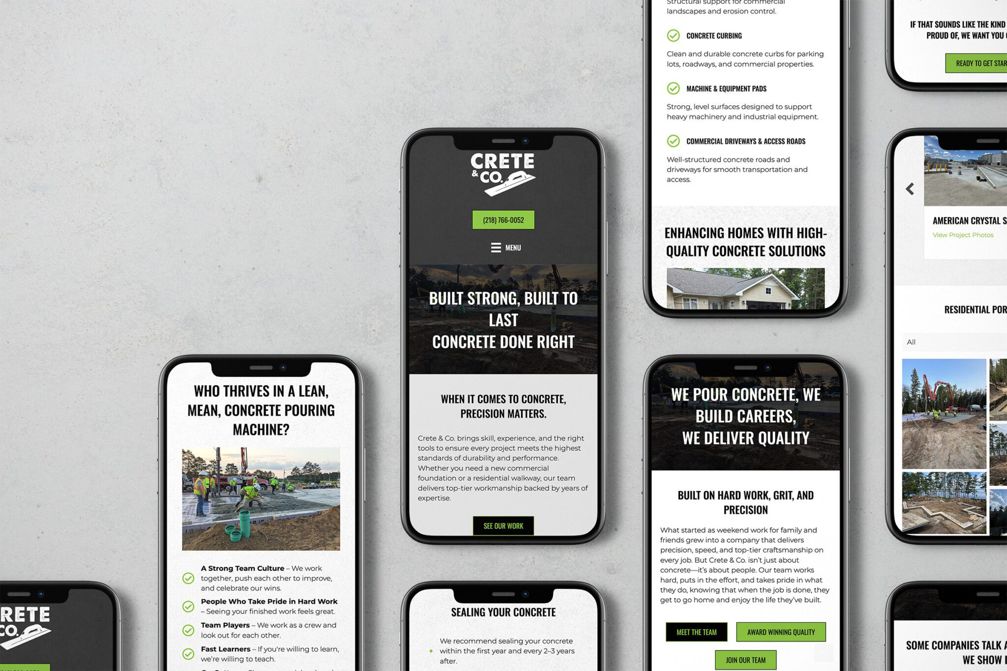 Crete & Co. website on mobile phones